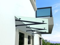 Glaswerk Westfalen- (3V)200x90cm Milchglas Vordach+Halter...