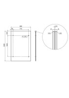 Glaswerk Westfalen - (L) Auvent en verre gris 200x90 cm incl. support RAL 7016