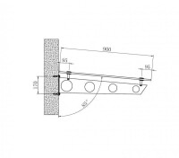 Glaswerk Westfalen - (S) 180x90 cm Techo de cristal gris con soporte RAL 7016