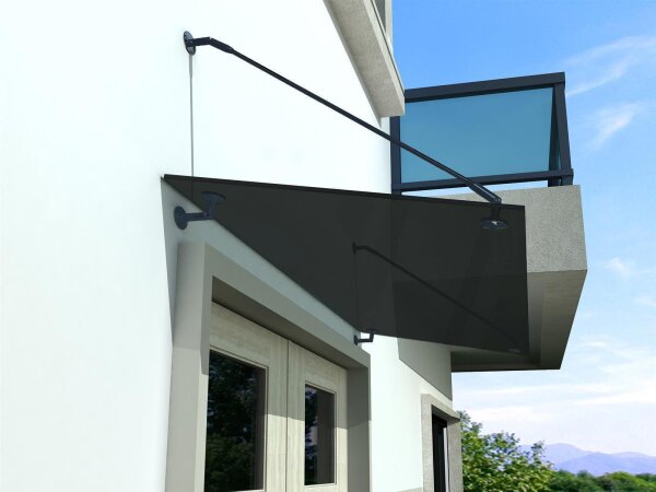 Glaswerk Westfalen - (STR) 120x90 cm Grey Glass Roof incl. Support RAL 7016