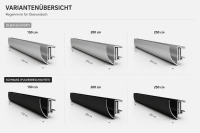 Glaswerk Westfalen - Regenrinne für Glasvordach 150 cm Silber 10,8-17,5mm