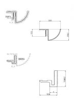 Glaswerk Westfalen - Grondaia per pensilina 200 cm, argento 10,8-17,5 mm