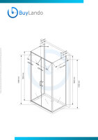 Glaswerk Westfalen- Nora 100x80x100cm U Duschkabine Klarglas