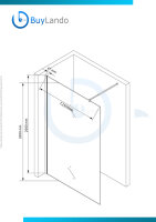 Glaswerk Westfalen - Mampara de ducha a ras de suelo LiLy 130x200 cm, Cristal transparente, Oro