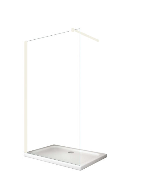 Glaswerk Westfalen - Mampara de ducha a ras de suelo LiLy de 110x200 cm, cristal transparente, Blanco