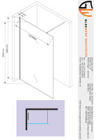 Glaswerk Westfalen - LiLy 130x200 cm  Duschwand  klar Weiss