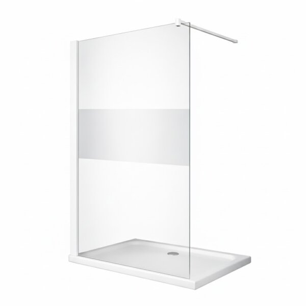 Glaswerk Westfalen - LiLy 120x200 cm  Duschwand  Satiniert Mitte Weiss