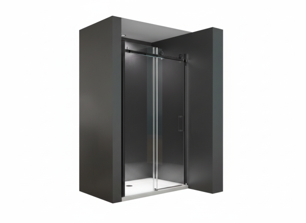 Glaswerk Westfalen - Nicho de ducha Viktoria 110x195 cm con puerta corredera - Negro