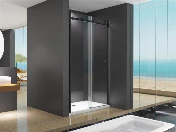 Glaswerk Westfalen - Doccia a nicchia Viktoria 145x195 cm con porta scorrevole - Nera