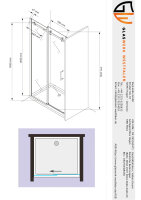 Glaswerk Westfalen - Viktoria 150x195cm Duschtür / Schiebetür SW