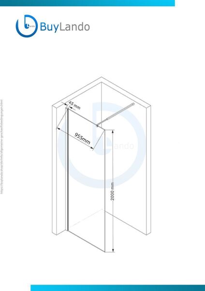 Glaswerk Westfalen - LiLy Parete doccia walk-in 140x200 cm, Vetro grigio, Oro
