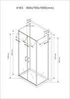 Glaswerk Westfalen- Nora 75x90x75cm U Duschkabine klar+DT+S