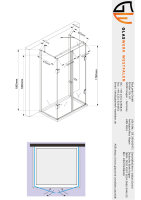 Glaswerk Westfalen- Emma 75x100x75x180cm U Duschkabine SW