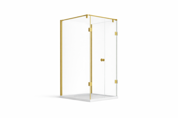 Glaswerk Westfalen - Emma 90x80x90 cm Boxdoccia a U in oro
