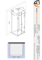 Glaswerk Westfalen- Emma 90x80x90cm U-Duschkabine Gold