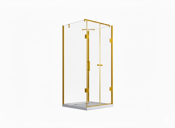 Glaswerk Westfalen - Cabina de ducha en forma de U Emma 90x80x90 cm en dorado