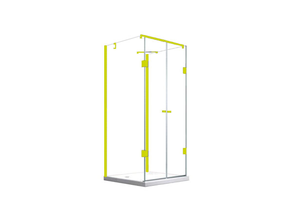 Glaswerk Westfalen - Emma 100x80x100 cm U-Form Duschkabine Gold