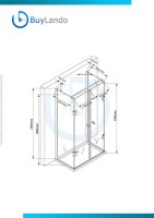 Glaswerk Westfalen - Emma 90x100x90x180 cm U-Form...