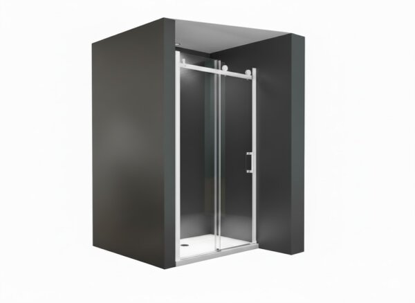 Glaswerk Westfalen - Douche de niche Viktoria 100x195 cm incl. porte coulissante - Ferrures blanches