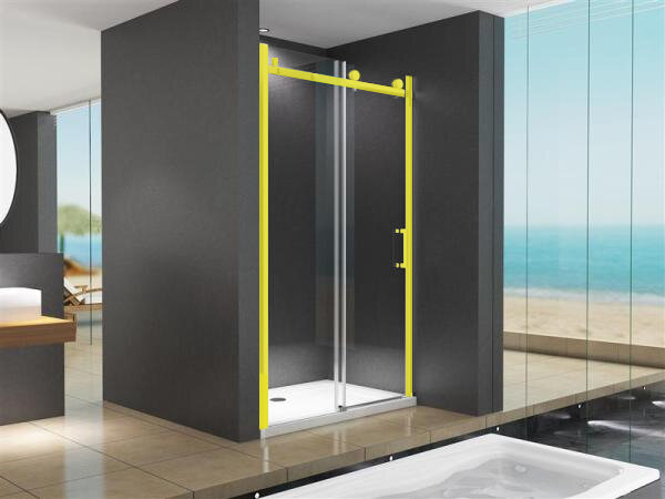 Glaswerk Westfalen - Douche de niche Viktoria 100x195 cm incl. porte coulissante - Gold Fittings