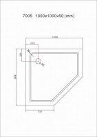Glaswerk Westfalen- Molly 100x100x195cm Fünfeck Duschkabine+DT