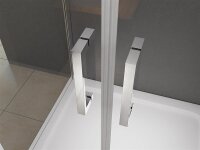 Glaswerk Westfalen - Cabine de douche en U Nora 90x100x90 cm, verre transparent, receveur et siphon incl.