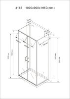 Glaswerk Westfalen- Nora 90x100x90cm U Duschkabine klar+DT+S