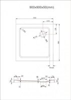 Glaswerk Westfalen - Cabine de douche en U Nora 90x90x90 cm, verre transparent, receveur et siphon incl.