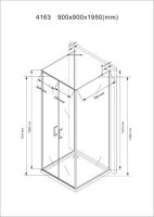 Glaswerk Westfalen- Nora 90x90x90cm U Duschkabine klar+DT+S