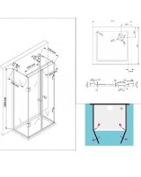Glaswerk Westfalen- Emma 80x80x80x195cm U Duschkabine+DT
