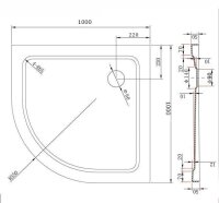 Glaswerk Westfalen- 100x100cm Viertelkreis DT R55+S