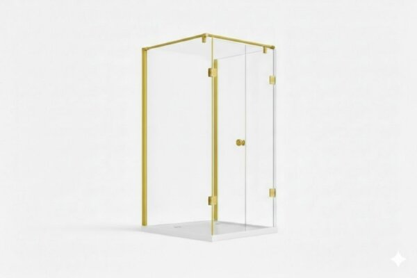Glaswerk Westfalen- Emma 100x80x100cm U-Duschkabine+DT- Gold
