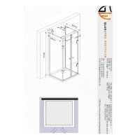 Glaswerk Westfalen- Emma 100x80x100cm U-Duschkabine+DT- Gold