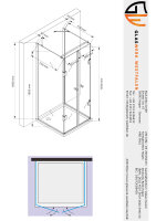 Glaswerk Westfalen- Emma 80x80x80cm U Duschkabine BK+TS