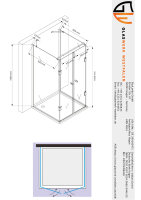 Glaswerk Westfalen- Emma 100x100x100cm U Duschkabine BK+TS
