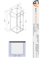 Glaswerk Westfalen - Emma 90x90x90x180 cm U Duschkabine GD+TS