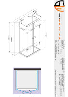 Glaswerk Westfalen- Emma 75x90x75x180cm U Duschkabine WT+TS