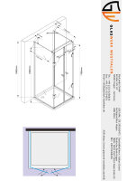 Glaswerk Westfalen- Emma 80x80x80x180cm U Duschkabine WT+TS
