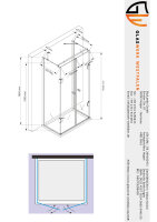 Glaswerk Westfalen- Emma 80x100x80cm U Duschkabine WT+TS